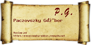 Paczovszky Gábor névjegykártya