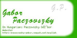 gabor paczovszky business card